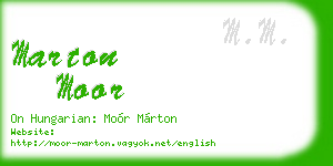marton moor business card